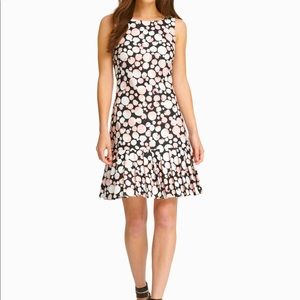DKNY Pink Pattern Pleated Party Sheath Dress